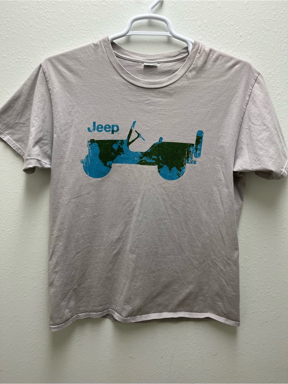 Port & Company Jeep Graphic Gray Short Sleeve Crewneck T-Shirt Men’s Size L
